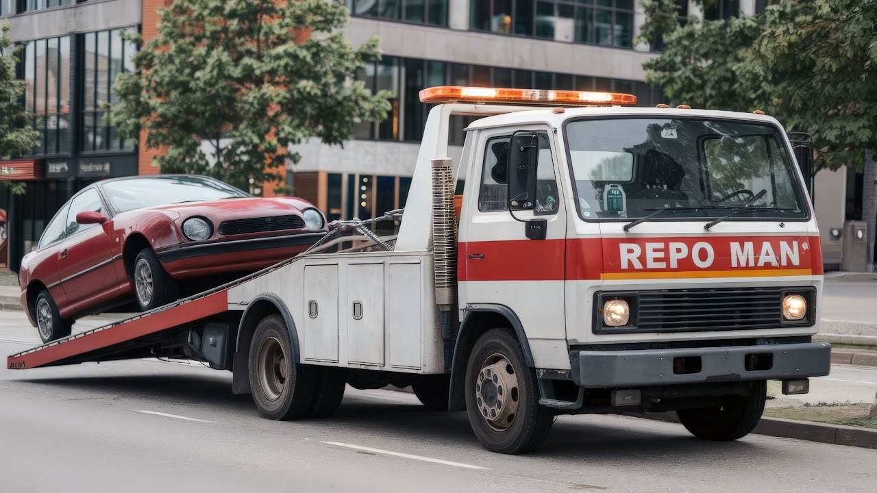 A vehicle being repossessed by the bank due to debt owed.  Don't let this happen to you.  Call the Law Offices of Theodore N. Stapleton, P.C. today for a free bankruptcy consultation.